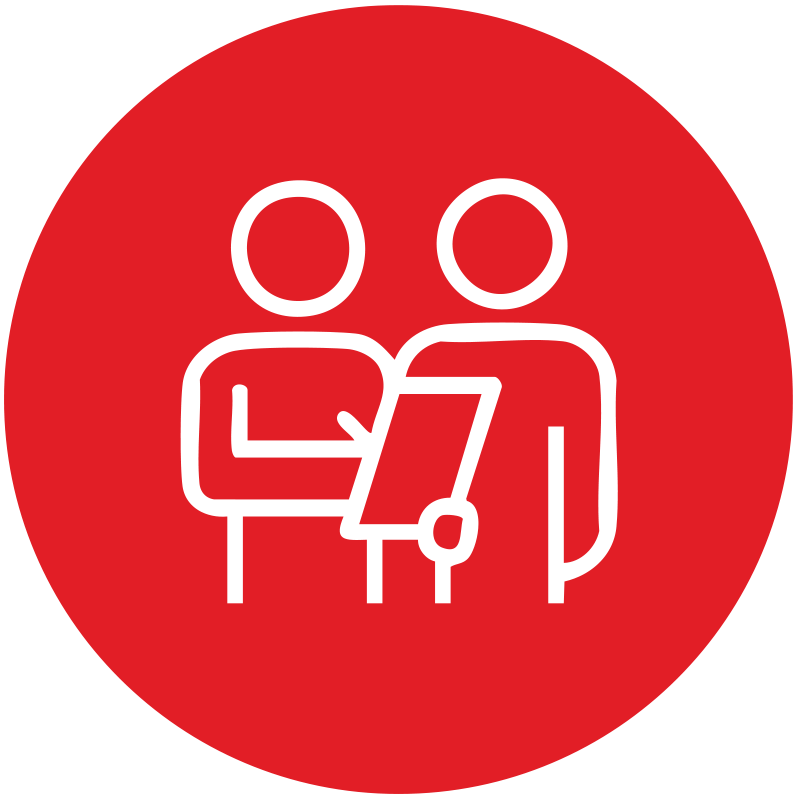 hr-icon-2 Icon illustration of a person holding a checklist board.
